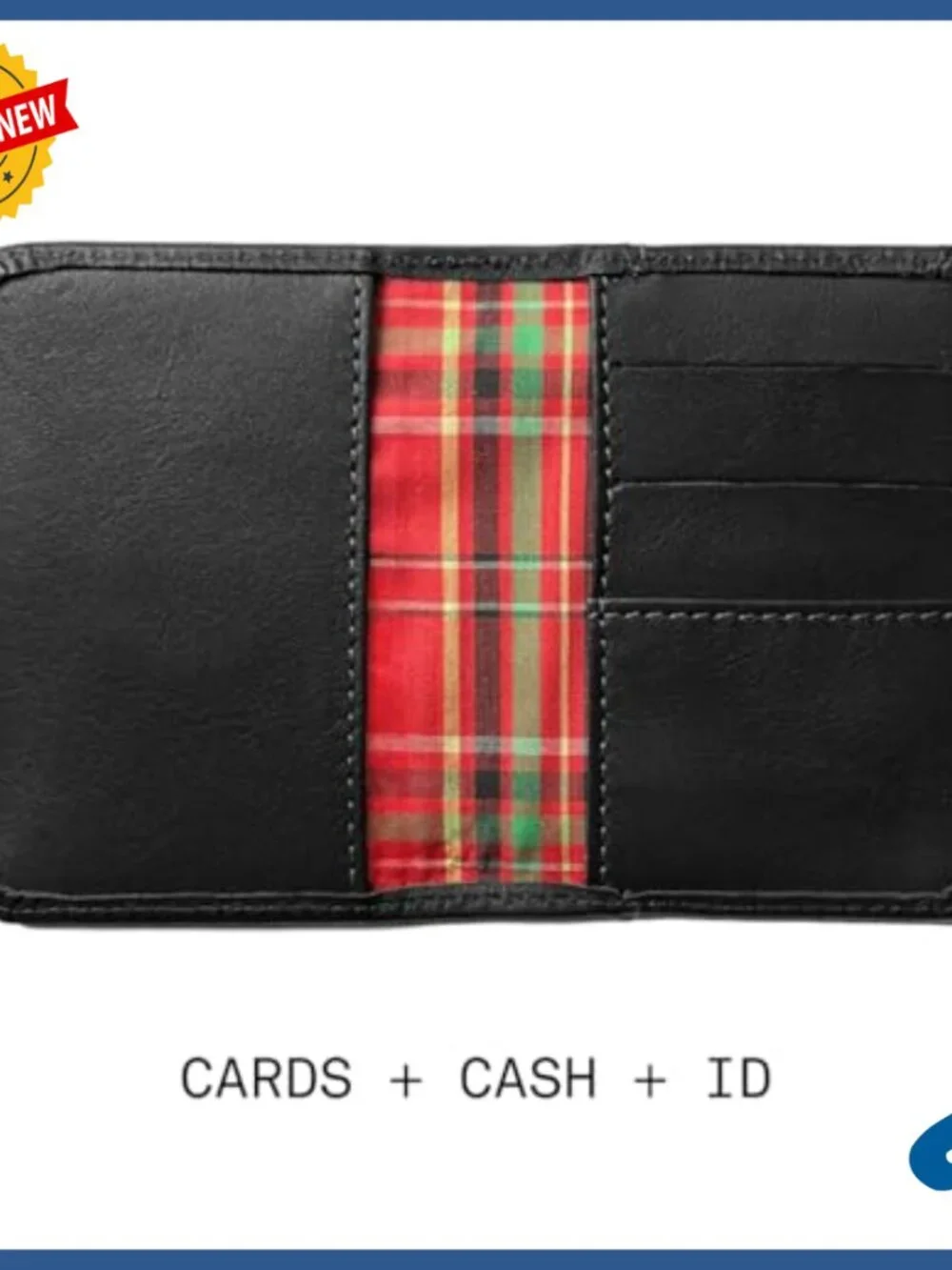 Slim Leather Wallet with Apple AirTag Slot, Bifold Design, Holds Cards & Cash
